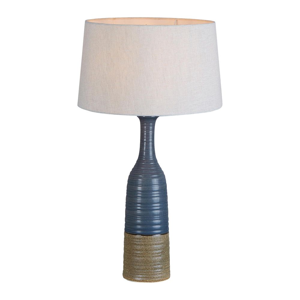 Potters Small Table Base Only - Grey/Brown - Tall Thin Glazed Ceramic Table Lamp Base Only