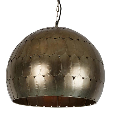 Pangolin Medium - Pewter - Iron Scales Dome Pendant Light