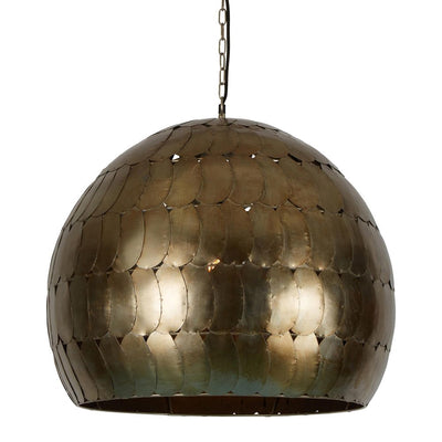 Pangolin Large - Pewter - Iron Scales Dome Pendant Light