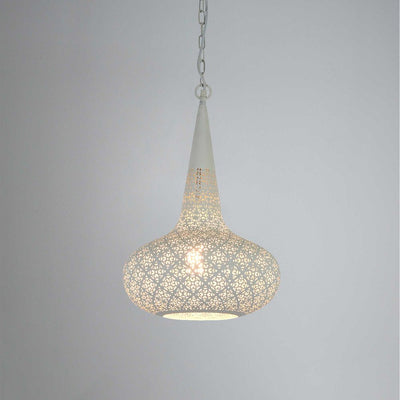 Triton Perforated Conical Pendant Light White