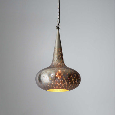 Cobra Perforated Conical Pendant Light Nickel