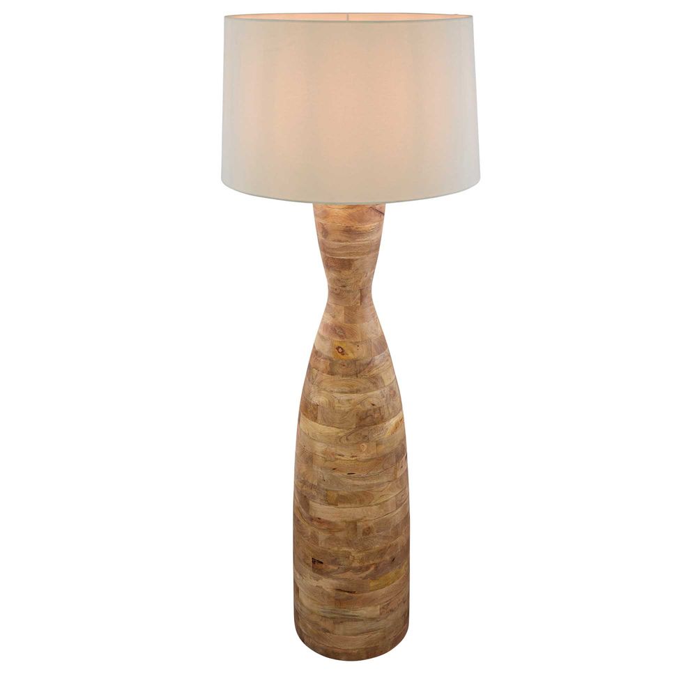 Esraj Base Only - Natural - Turned Wood Floor Lamp Base Only