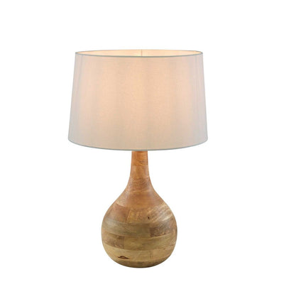Sarod Base Only - Dark Natural - Turned Wood Table Lamp Base Only