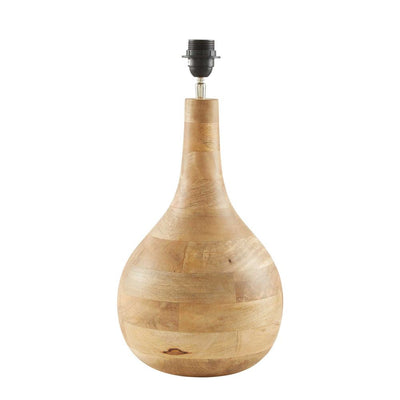 Sarod Base Only - Dark Natural - Turned Wood Table Lamp Base Only