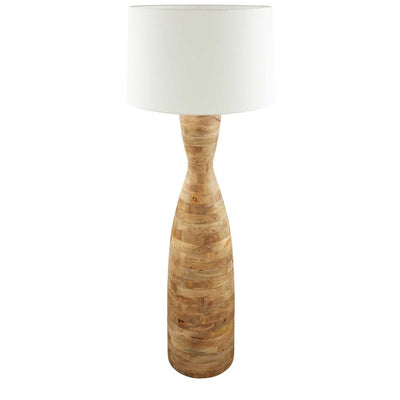 Esraj Turned Wood Floor Lamp Natural