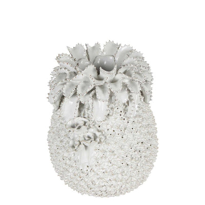 Pineapple Ceramic Vase Medium White