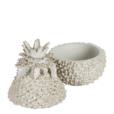 Pineapple Ceramic Jar White