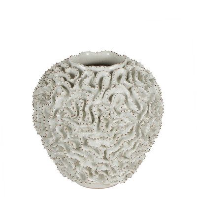 Brain Coral Ceramic Vase White