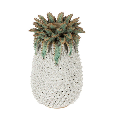 Pineapple Ceramic Vase Green White
