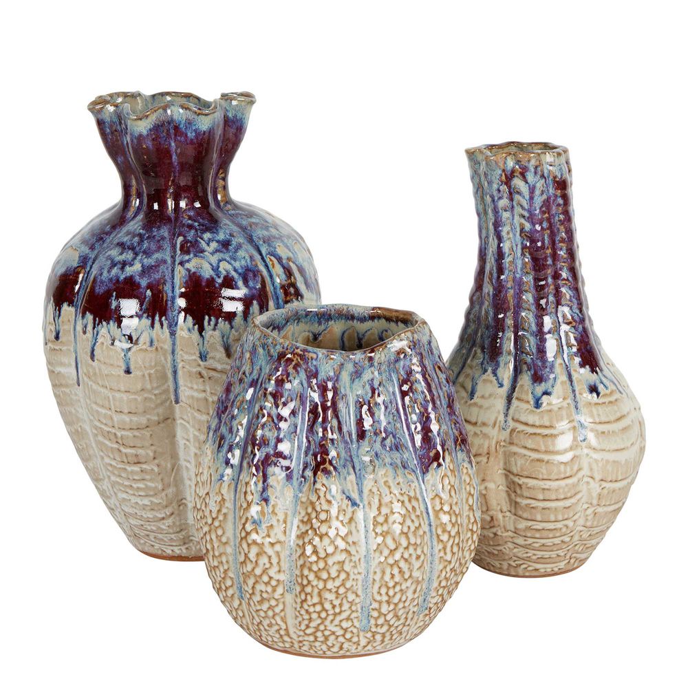 Afina Ceramic Vase Blue
