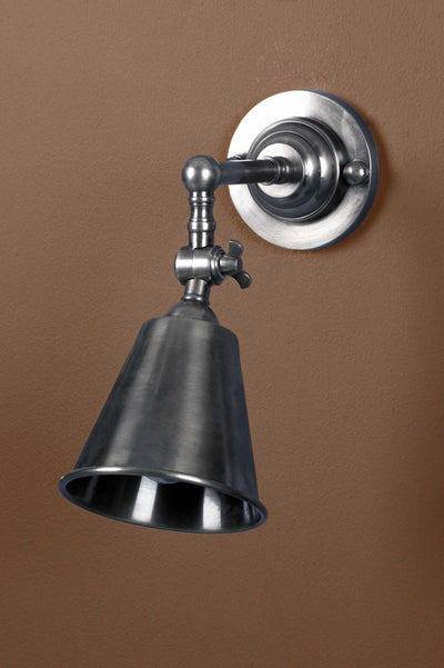 Utopia Wall Light with Metal Shade Antique Silver
