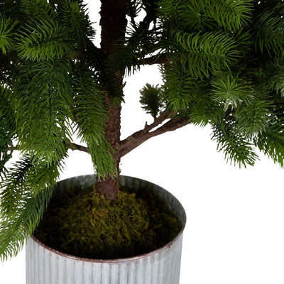 Artificial Marmont Tin Potted Pine Tree Large