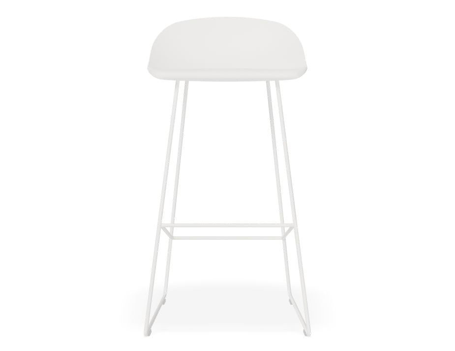 Pop Stool - White Frame and Shell Seat