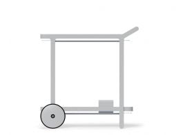 Imola Outdoor Bar Cart - Matt Silver Grey