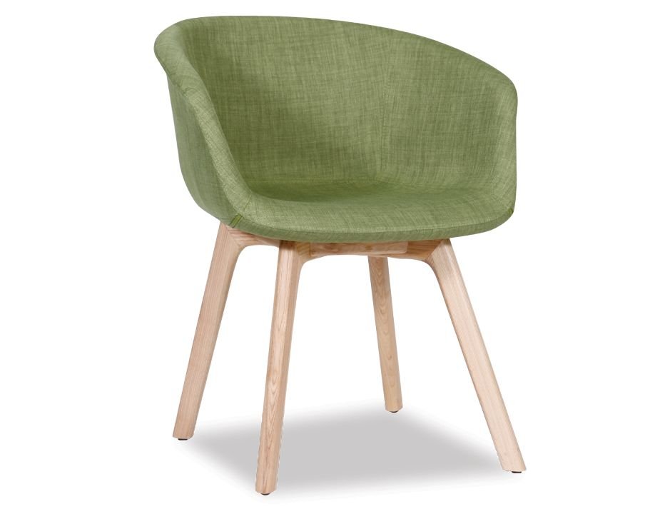 Lonsdale Arm Chair - Natural - Green Fabric