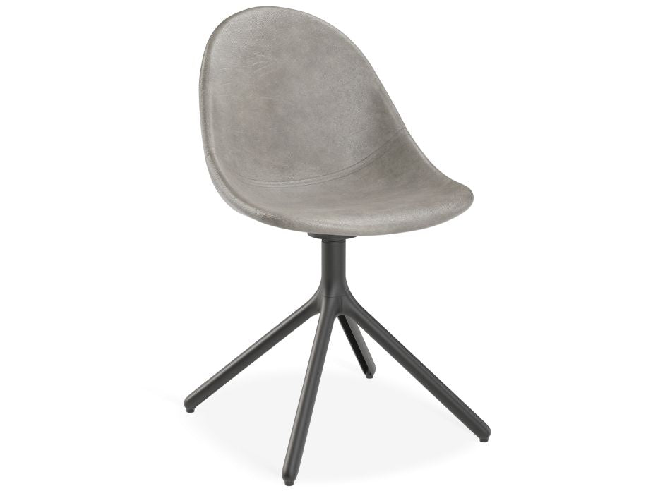 Pebble Chair Grey Upholstered Vintage Seat