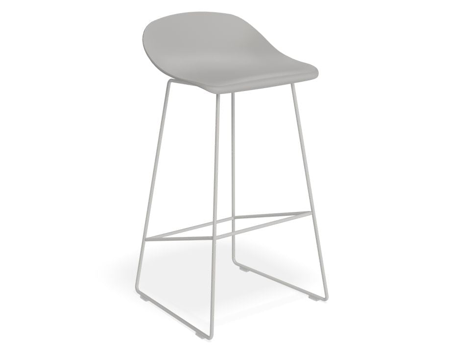 Pop Stool - Silver Grey Frame and Shell Seat