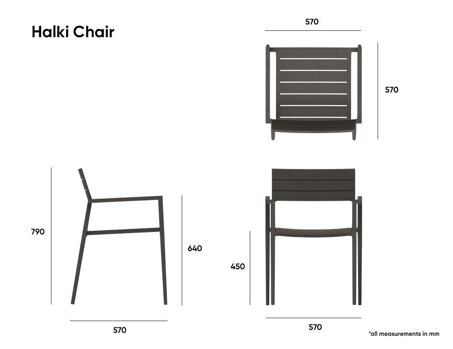 Halki Chair - Outdoor - Charcoal