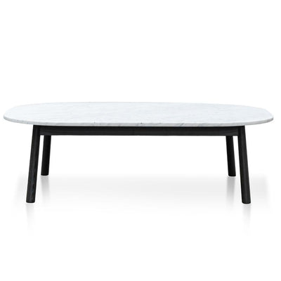 110cm Marble Coffee Table - Black Base