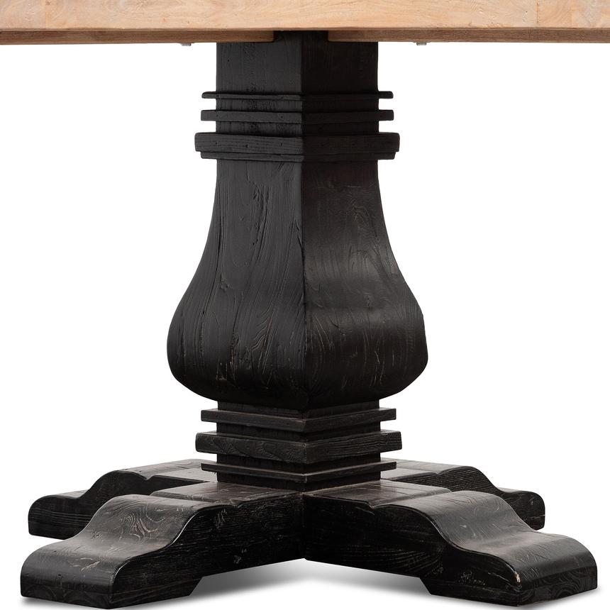 Natural Wooden Round Dining Table - Black Base– House of Isabella AU
