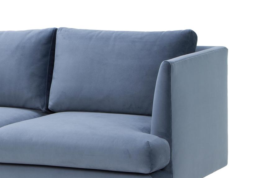 3 Seater Fabric Sofa - Dust Blue