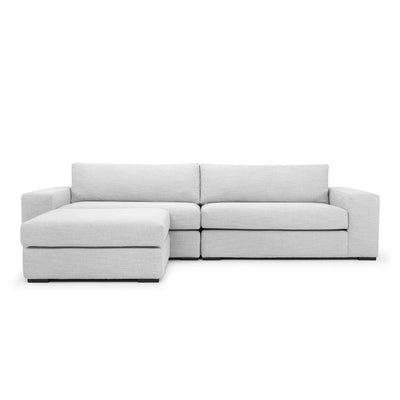 3 Seater Sofa With Chaise - Light Texture Grey