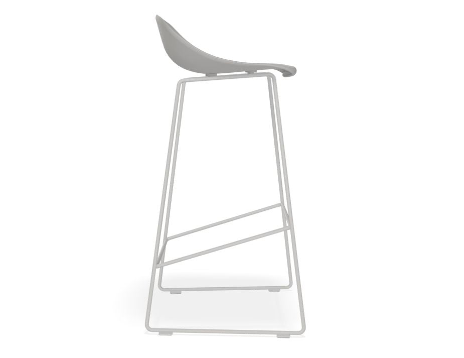 Pop Stool - Silver Grey Frame and Shell Seat