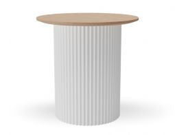 Mimi Side Table - White - Natural