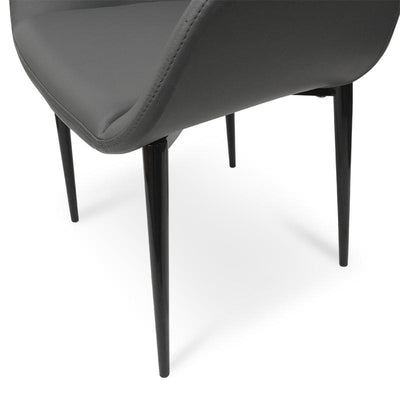 Dining Chair in Charcoal Grey With Black Legs