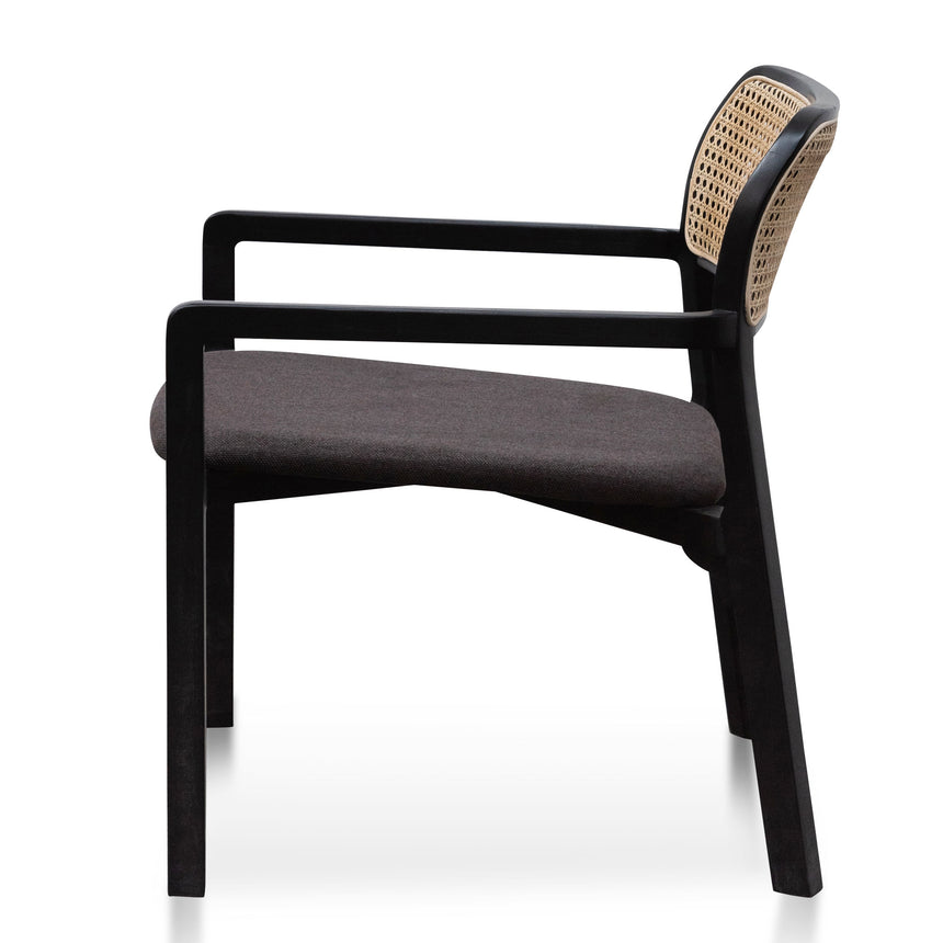 Fabric Armchair - Anchor Grey with Black Legs
