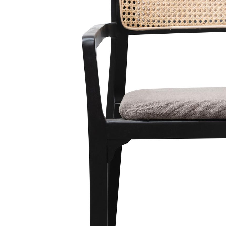 Fabric Armchair - Caramel Grey with Black Legs