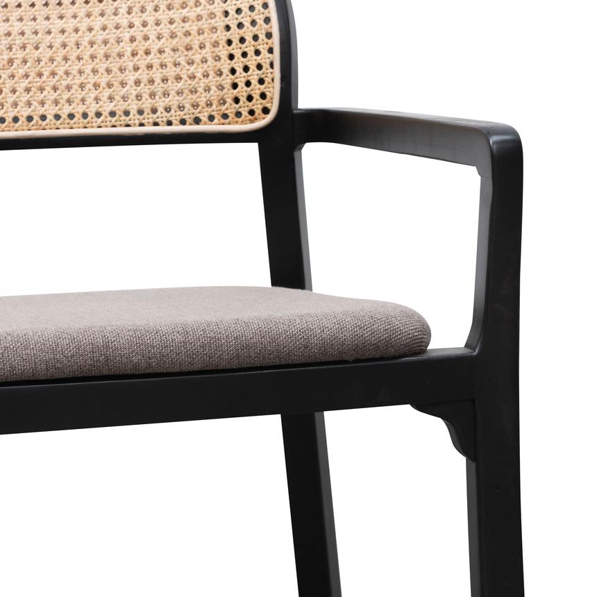 Fabric Armchair - Caramel Grey with Black Legs