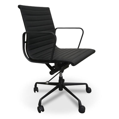 PU Leather Office Chair - Full Black
