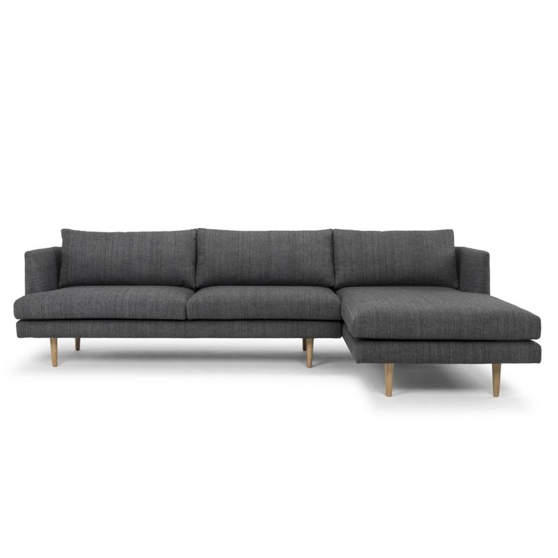 3 Seater With Right Chaise - Metal Grey