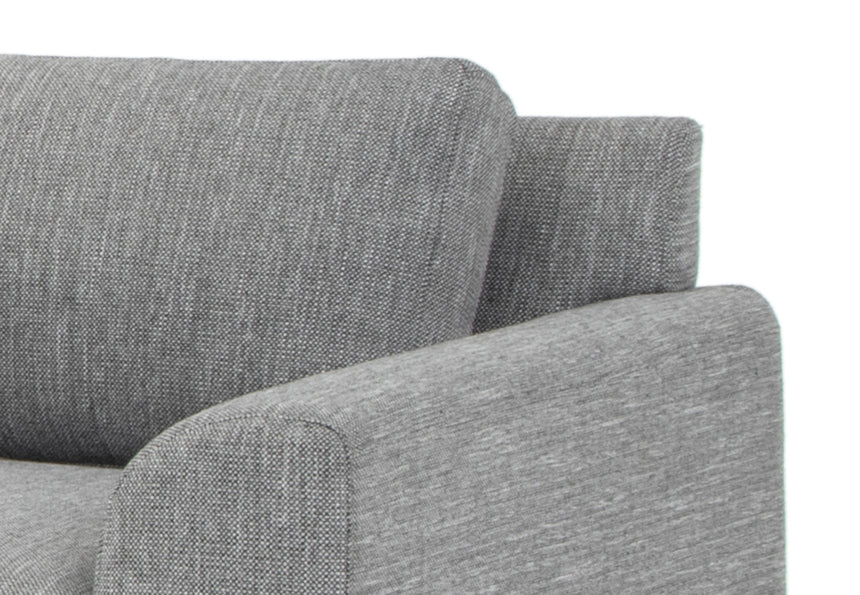 3 Seater Left Chaise Sofa - Graphite Grey with Black Legs