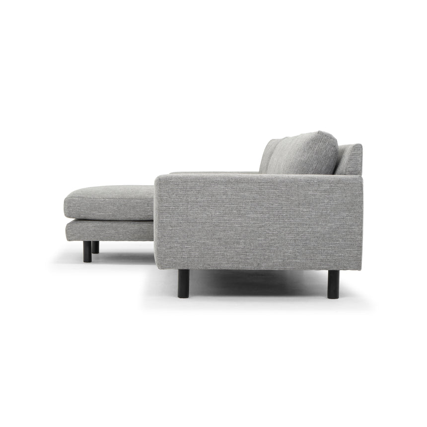3 Seater Left Chaise Sofa - Graphite Grey with Black Legs