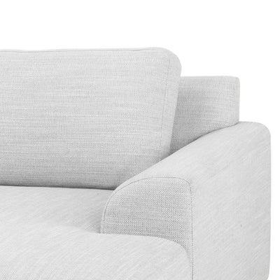 3 Seater Left Chaise Sofa - Light Texture Grey - Black legs