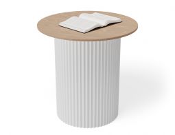 Mimi Side Table - White - Natural