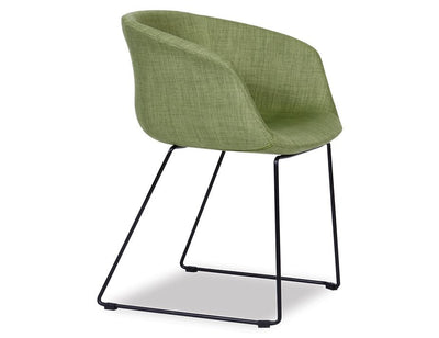 Lonsdale Arm Chair - Black Sled - Green Fabric