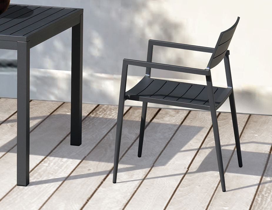 Halki Table - Outdoor - 90cm x 90cm - Charcoal