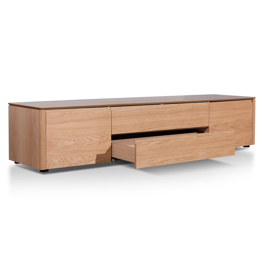 TV Entertainment Unit with Middle Drawer - Natural Oak