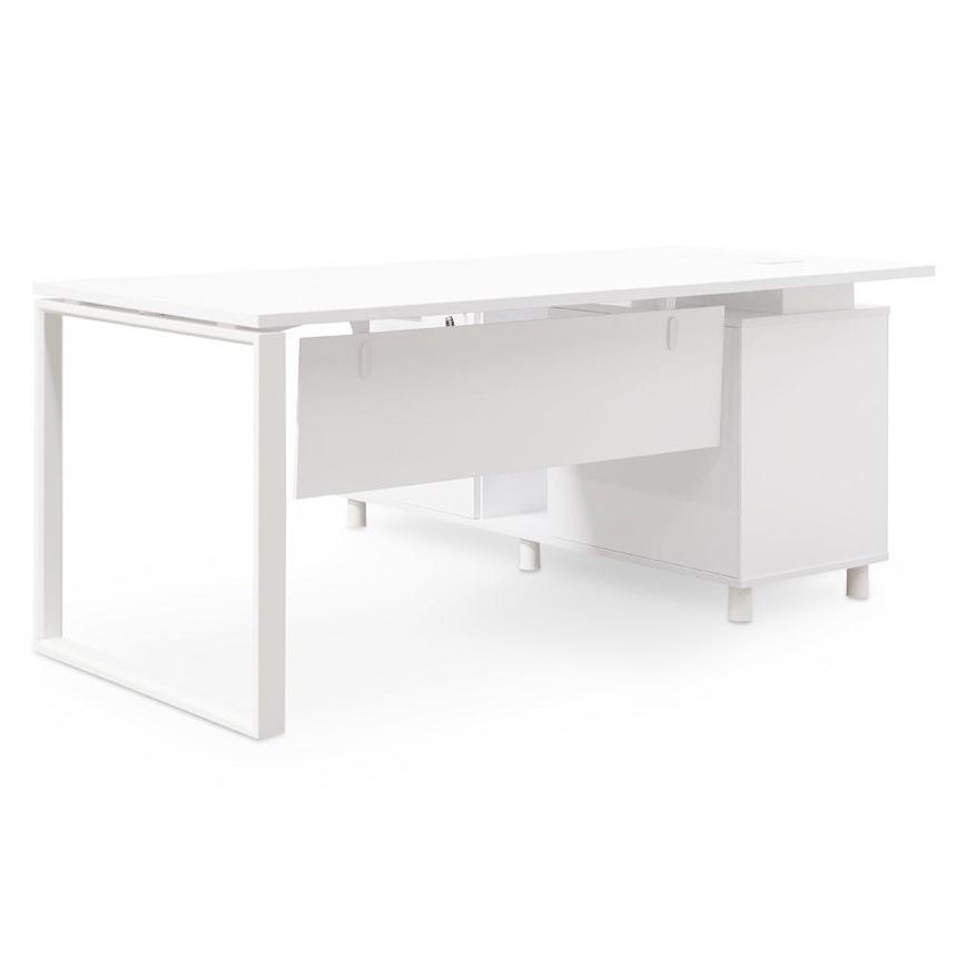 180cm Executive Office Desk Left Return - White