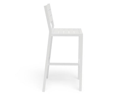 Halki Stool With Backrest - White