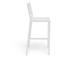 Halki Stool With Backrest - White