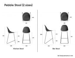 Pebble Black Stool Shell Seat