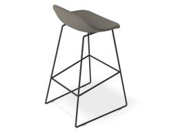 Pop Stool with Black Frame and Fabric Grey Seat