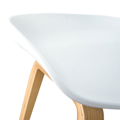 65cm Bar Stool in White And Natural