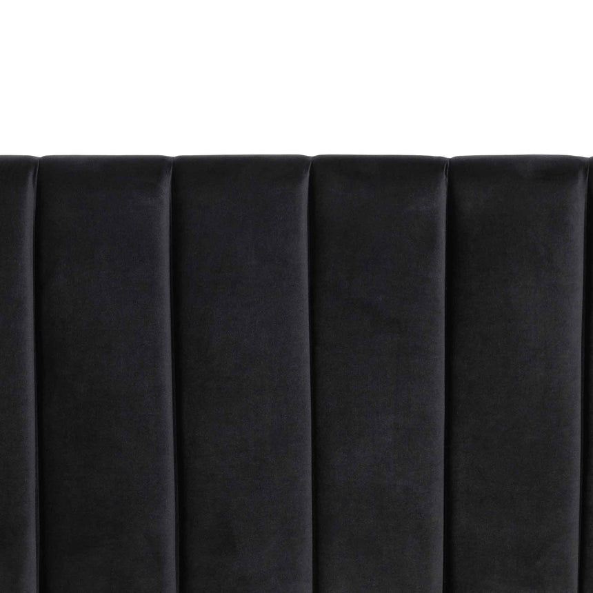 Wide Base King Sized Bed Frame - Black Velvet