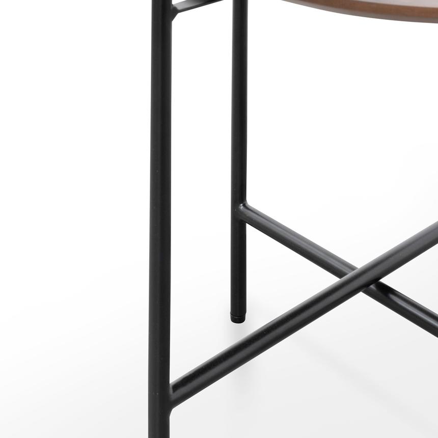 Side Table - Walnut - Black Legs