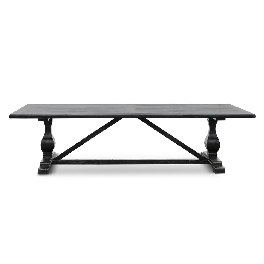3m Reclaimed Dining Table - Black- 120cm (W) - Thick Top